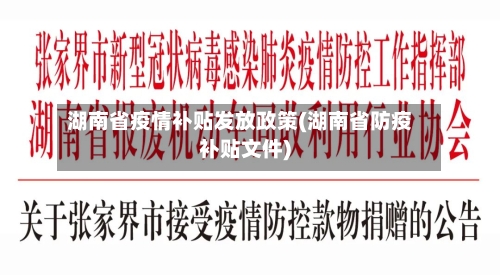 湖南省疫情补贴发放政策(湖南省防疫补贴文件)-第1张图片