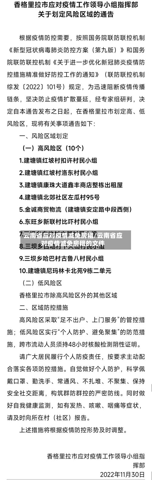 云南省应对疫情减免房租/云南省应对疫情减免房租的文件-第2张图片