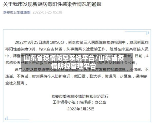 山东省疫情防空系统平台/山东省疫情防控管理平台-第1张图片