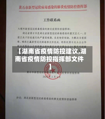 【湖南省疫情防控建议,湖南省疫情防控指挥部文件】-第3张图片