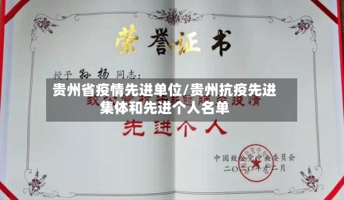 贵州省疫情先进单位/贵州抗疫先进集体和先进个人名单-第2张图片